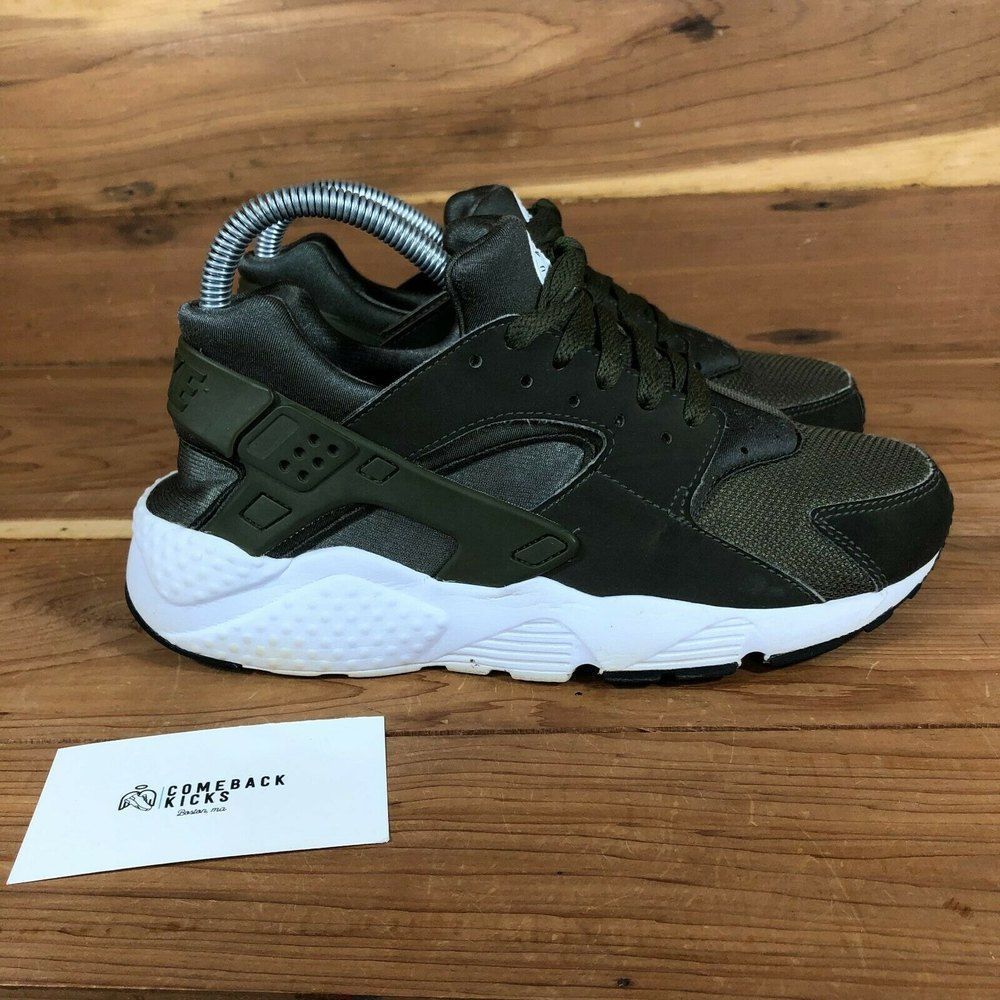 Nike Huarache Run GS 654275-301 Unisex Kids Green Sneaker Shoes Size 6.5Y